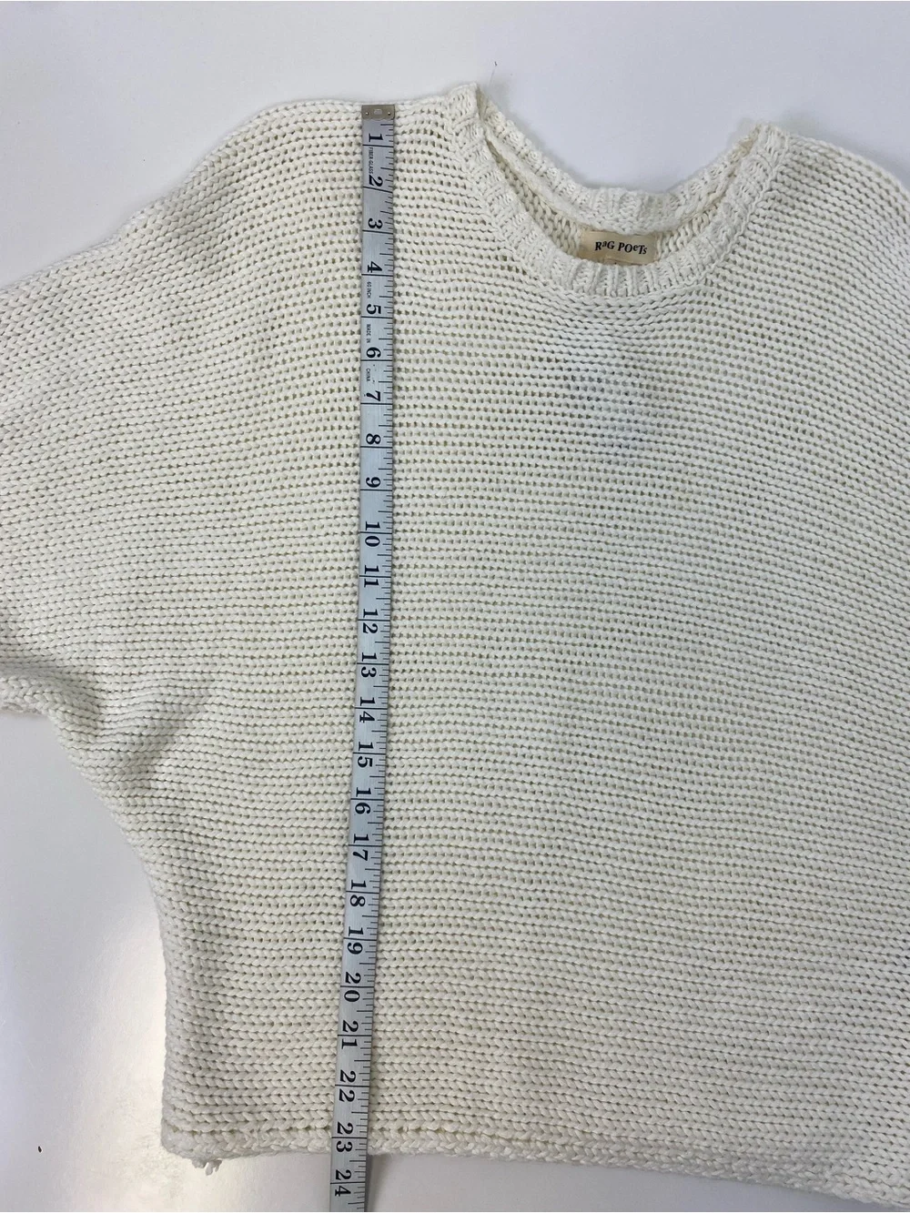 rag & bone Cream Open-Weave Crewneck Sweater